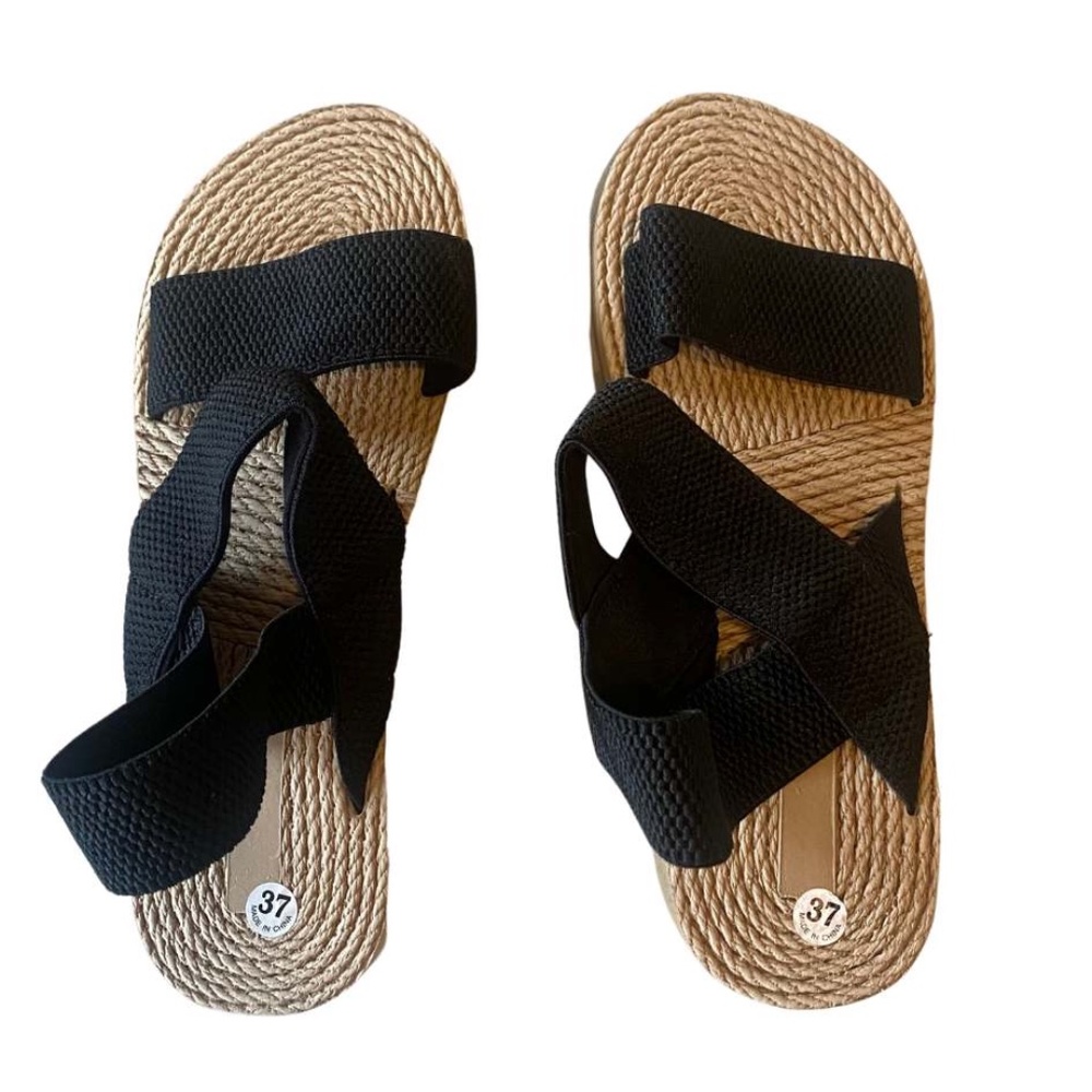 NWOT Foam Soled Elastic Summer Sandals Size 37/6.5